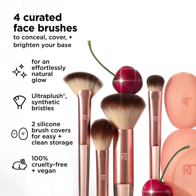 Real Techniques Cherry On Top A Brighter Hue Base Set 6pcs , Limited Edition Cherry On Top A Brighter Hue Base Set, Real Techniques Cherry On Top A Brighter Hue Base Kit ,Real Techniques ราคา ,Real Techniques รีวิว , Real Techniques แปรง 